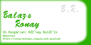 balazs ronay business card
