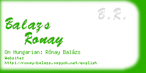 balazs ronay business card